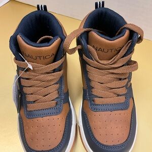 Nautica Kids Brown and Navy High-Top Sneakers
